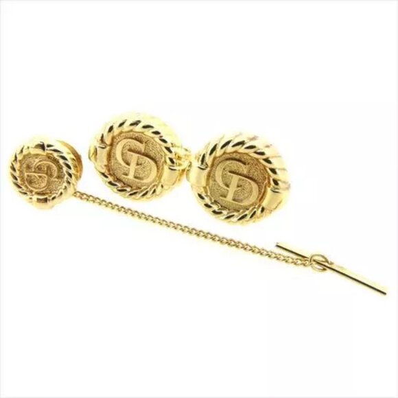Dior cuffs Gold GP Mens Authentic Used T8593